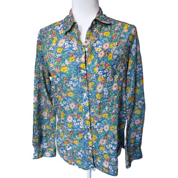 Trovata Tops - Trovata Birds of Paradise Blouse Button Down Ditsy Floral Summer Fields